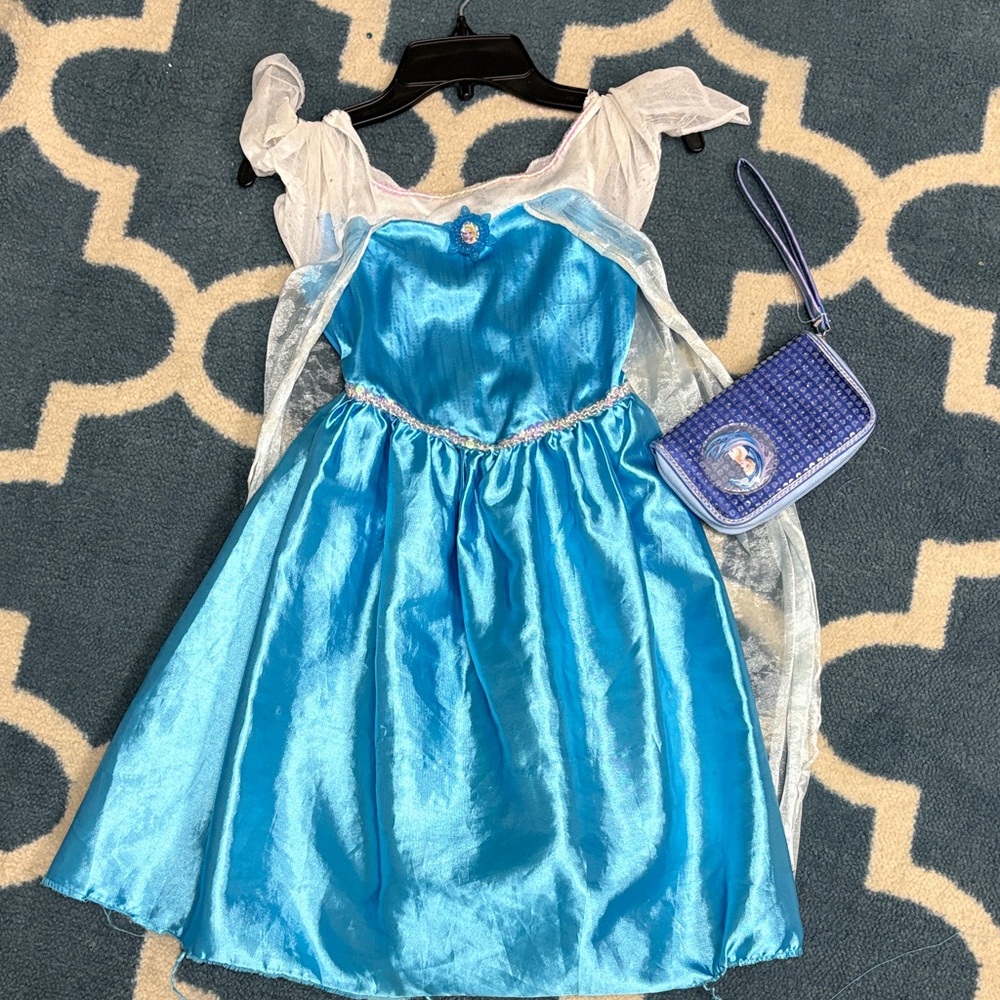 Frozen Elsa Disney Blue and White Princess Costume with Purse